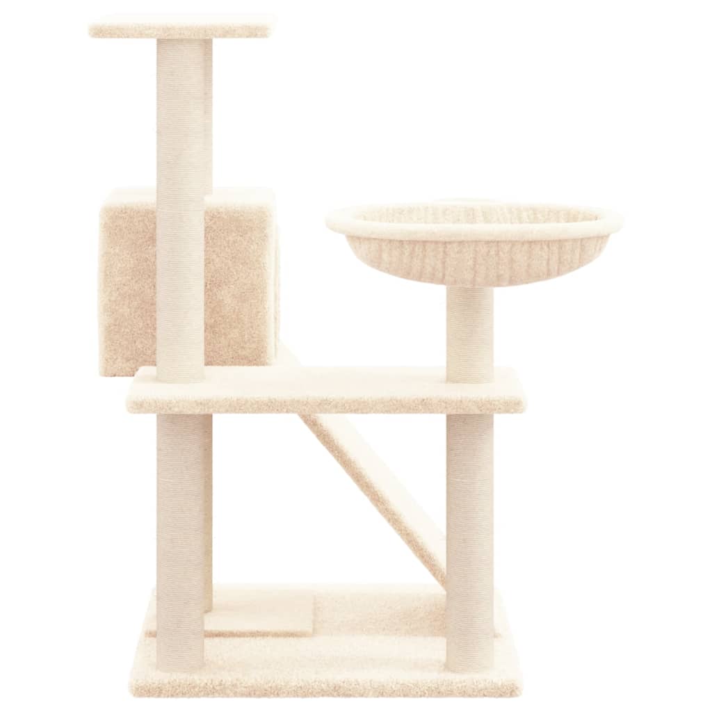 Cat Tree with Sisal Scratching Posts Cream 82 cm