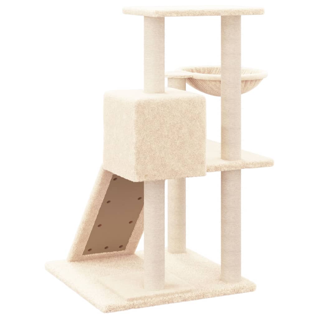 Cat Tree with Sisal Scratching Posts Cream 82 cm