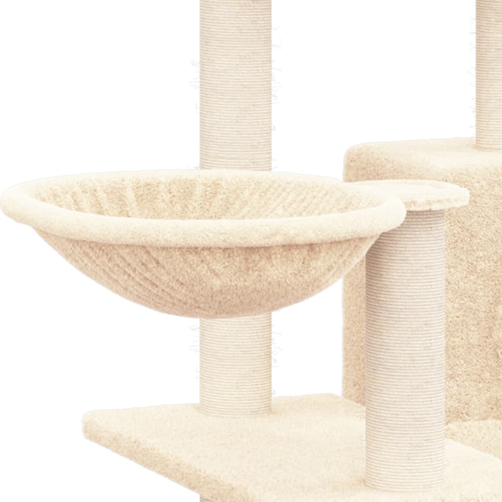 Cat Tree with Sisal Scratching Posts Cream 82 cm