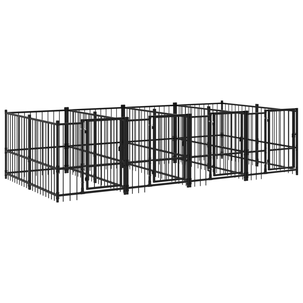 Outdoor Dog Kennel Steel 7.51 mÂ²