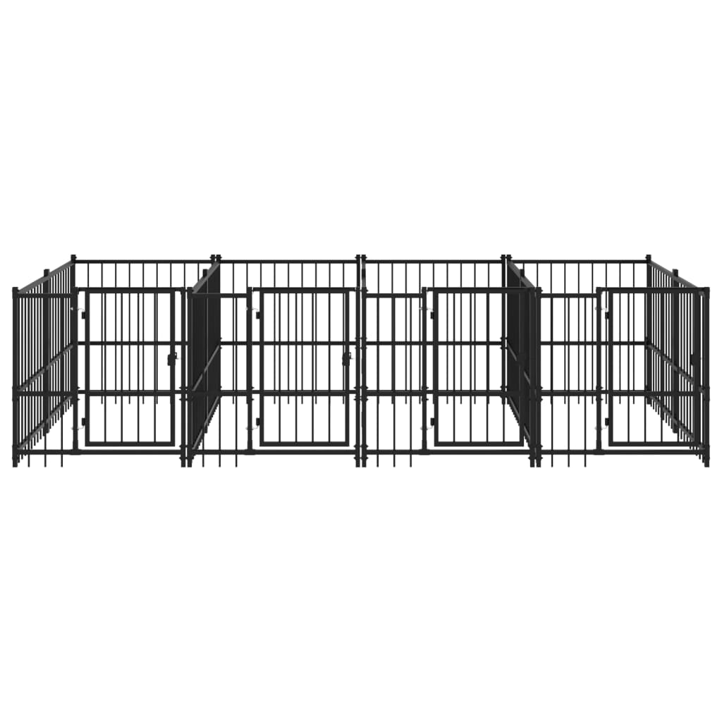 Outdoor Dog Kennel Steel 7.51 mÂ²