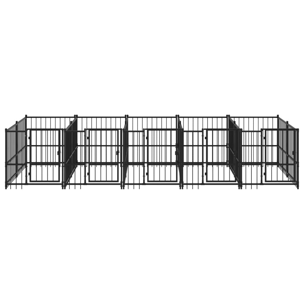 Outdoor Dog Kennel Steel 9.38 mÂ²