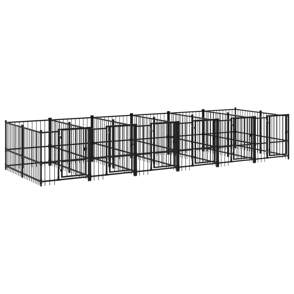 Outdoor Dog Kennel Steel 11.26 mÂ²