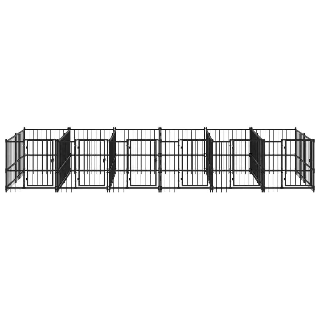 Outdoor Dog Kennel Steel 11.26 mÂ²