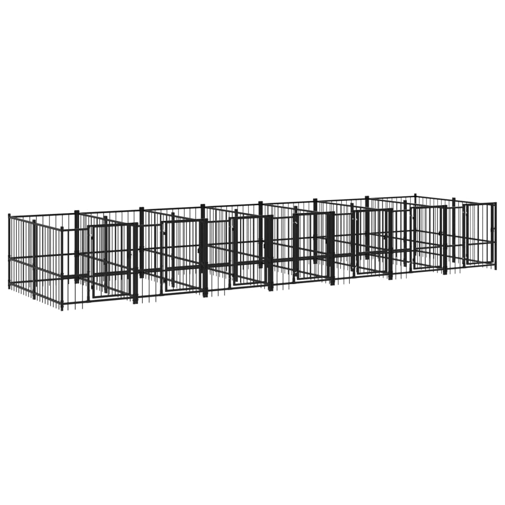 Outdoor Dog Kennel Steel 13.14 mÂ²