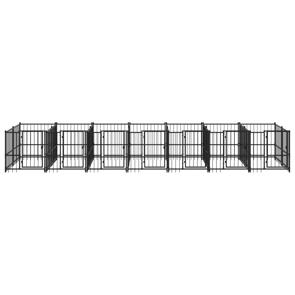 Outdoor Dog Kennel Steel 13.14 mÂ²