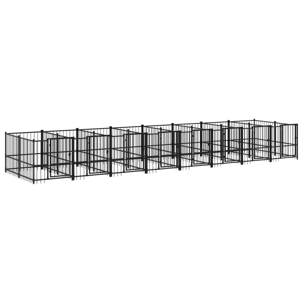 Outdoor Dog Kennel Steel 15.02 mÂ²