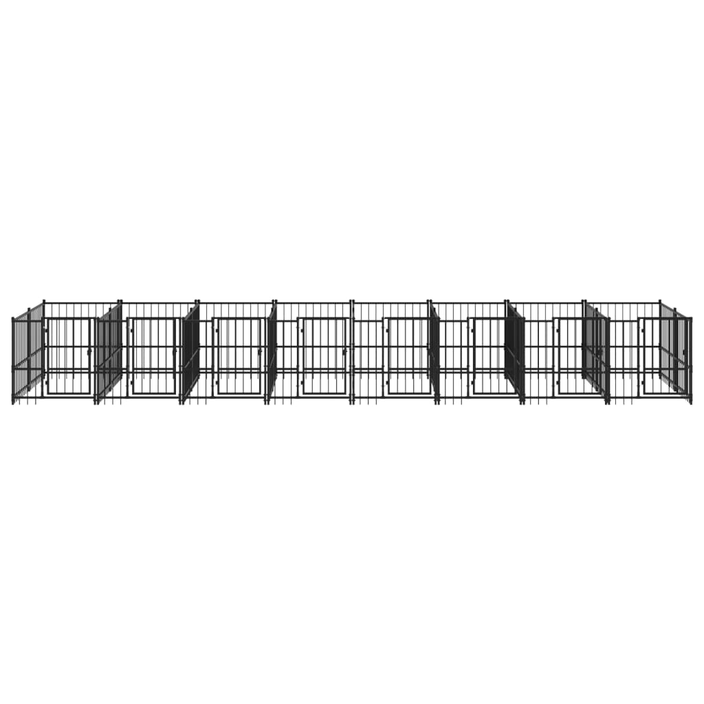 Outdoor Dog Kennel Steel 15.02 mÂ²