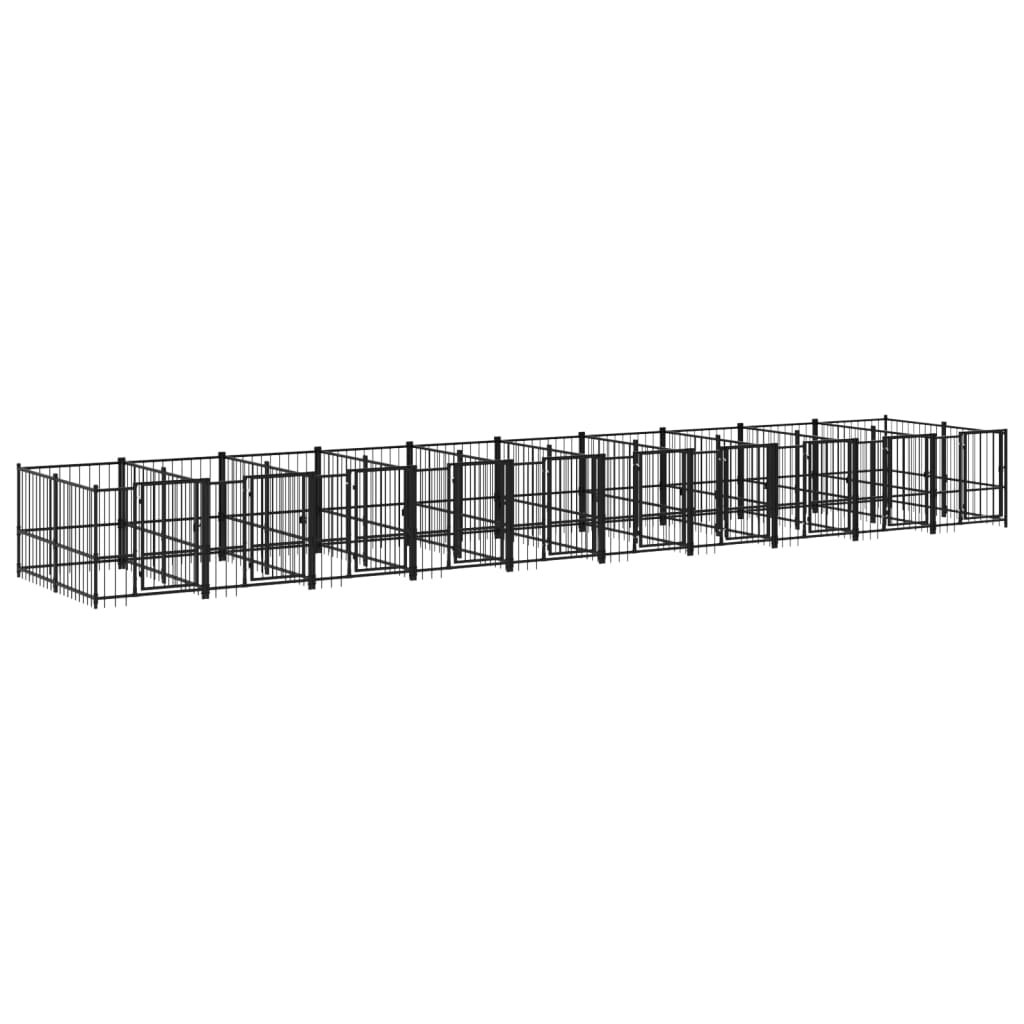 Outdoor Dog Kennel Steel 18.77 mÂ²