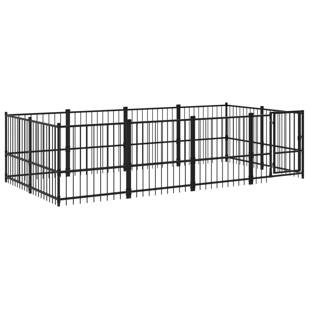 Outdoor Dog Kennel Steel 7.51 mÂ²