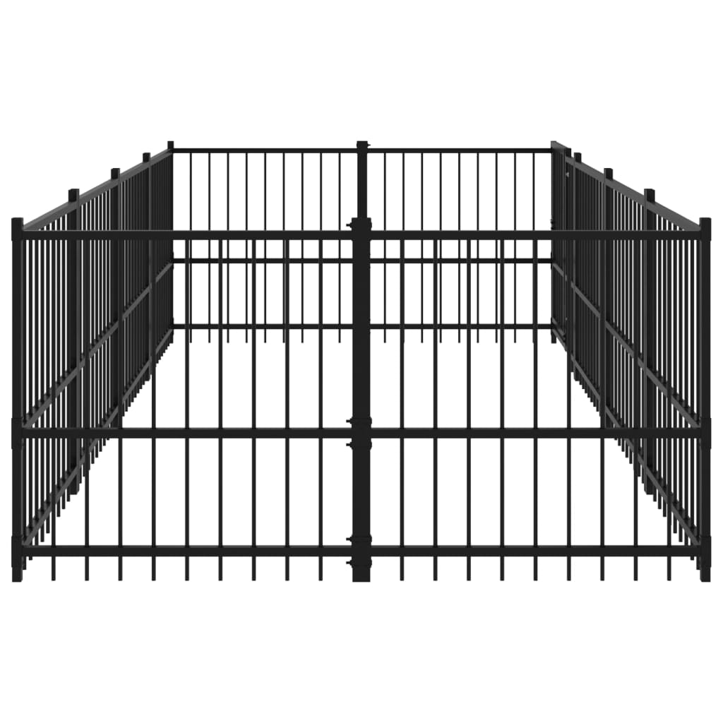 Outdoor Dog Kennel Steel 7.51 mÂ²