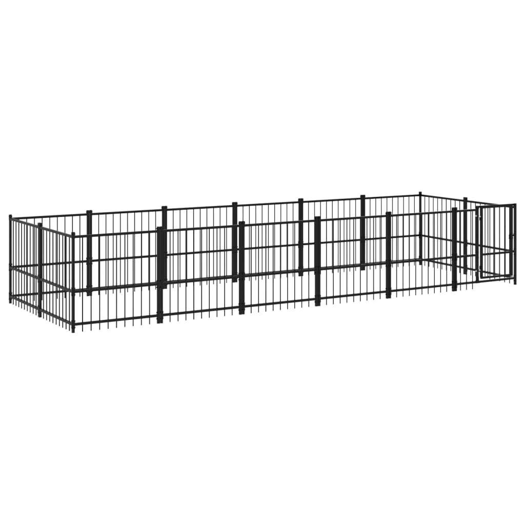 Outdoor Dog Kennel Steel 11.26 mÂ²