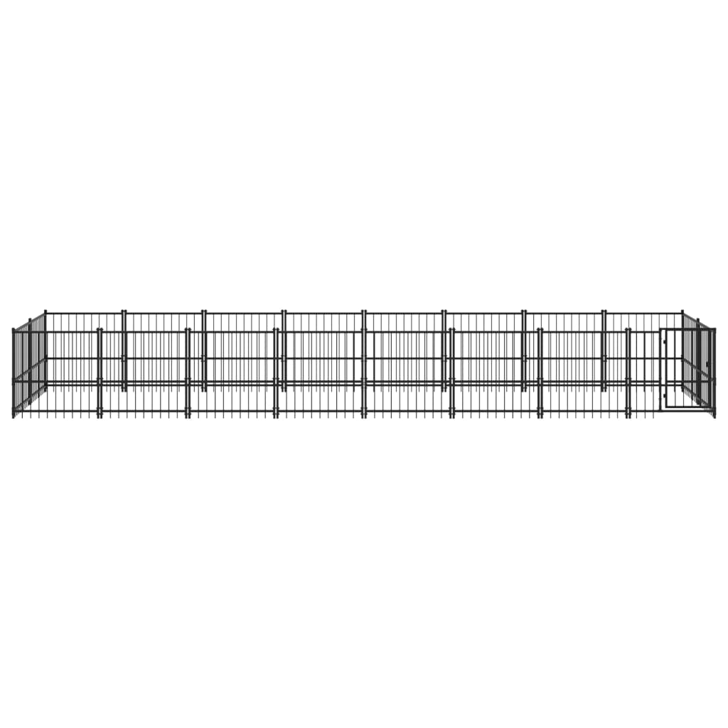 Outdoor Dog Kennel Steel 15.02 mÂ²