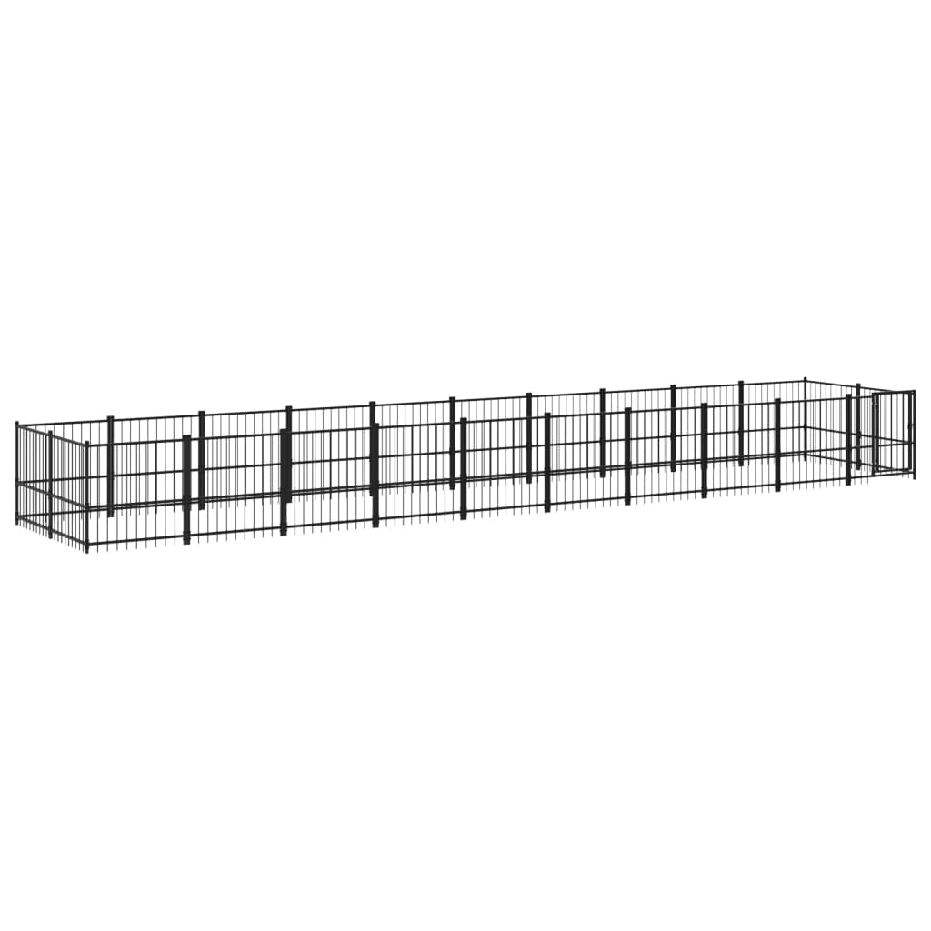 Outdoor Dog Kennel Steel 18.77 mÂ²