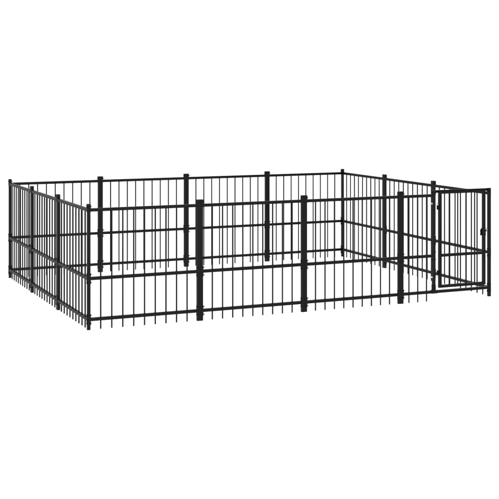 Outdoor Dog Kennel Steel 11.58 mÂ²