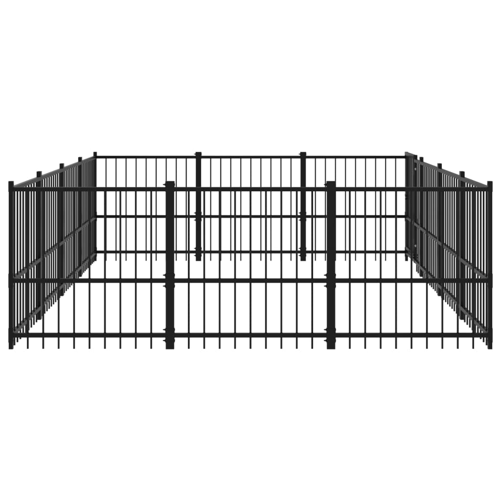 Outdoor Dog Kennel Steel 11.58 mÂ²