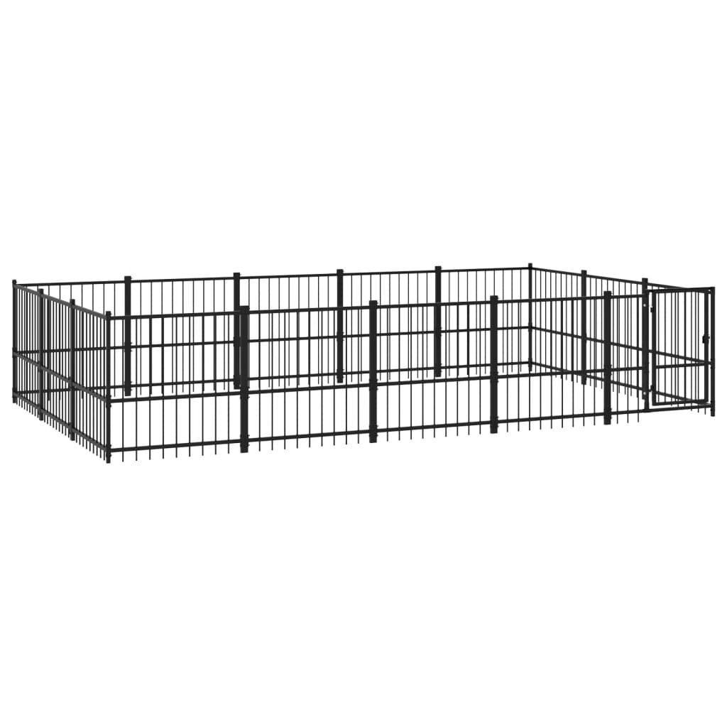 Outdoor Dog Kennel Steel 14.11 mÂ²