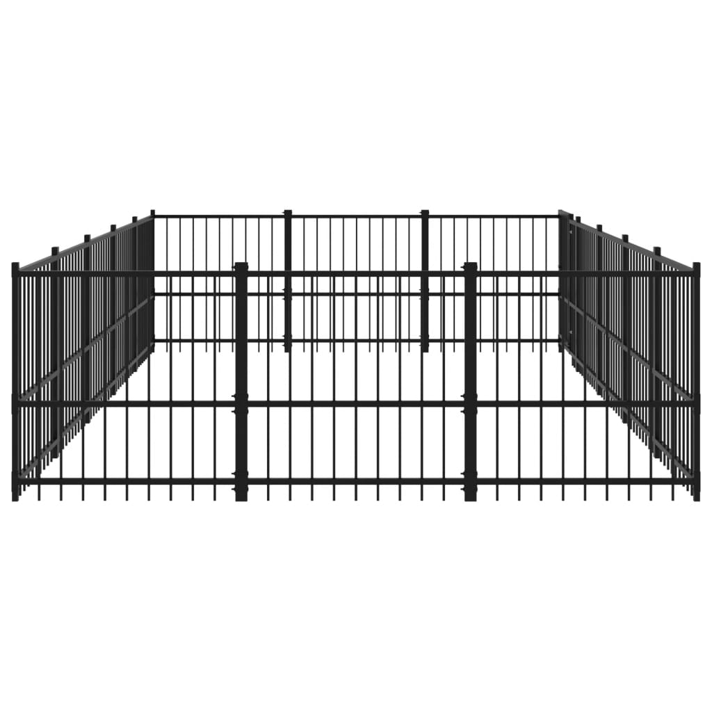 Outdoor Dog Kennel Steel 14.11 mÂ²