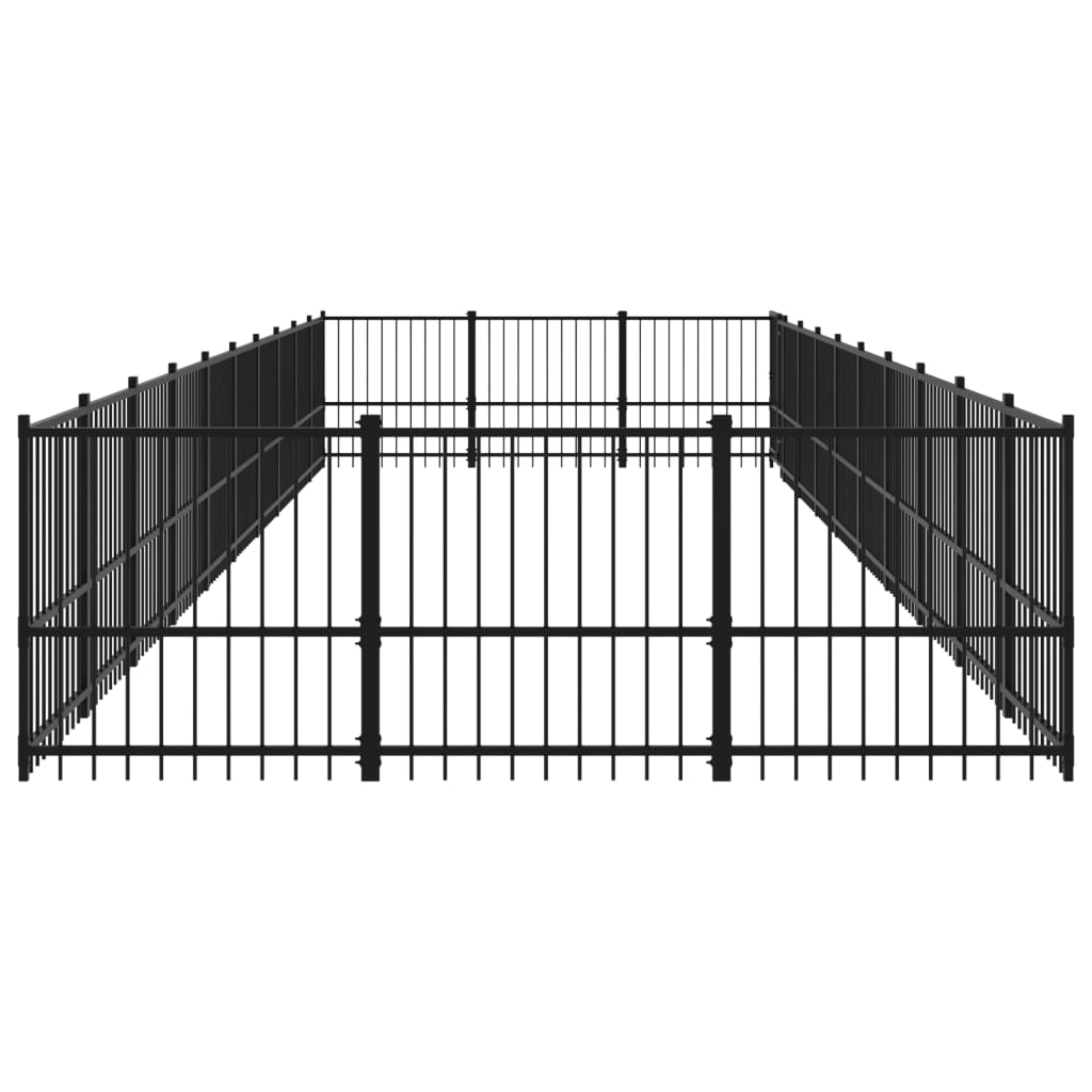 Outdoor Dog Kennel Steel 28.23 mÂ²