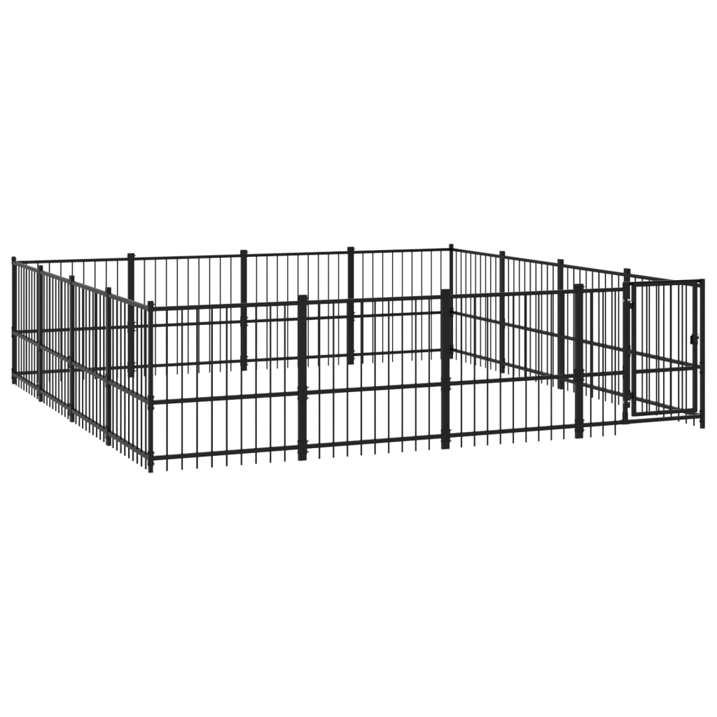 Outdoor Dog Kennel Steel 15.05 mÂ²