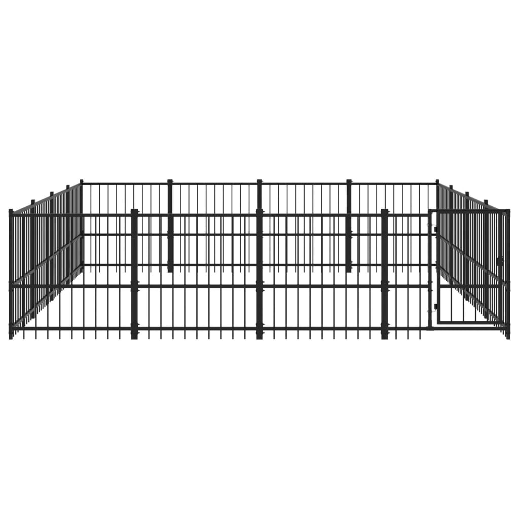 Outdoor Dog Kennel Steel 15.05 mÂ²