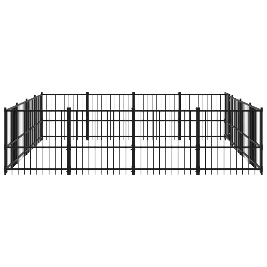 Outdoor Dog Kennel Steel 15.05 mÂ²