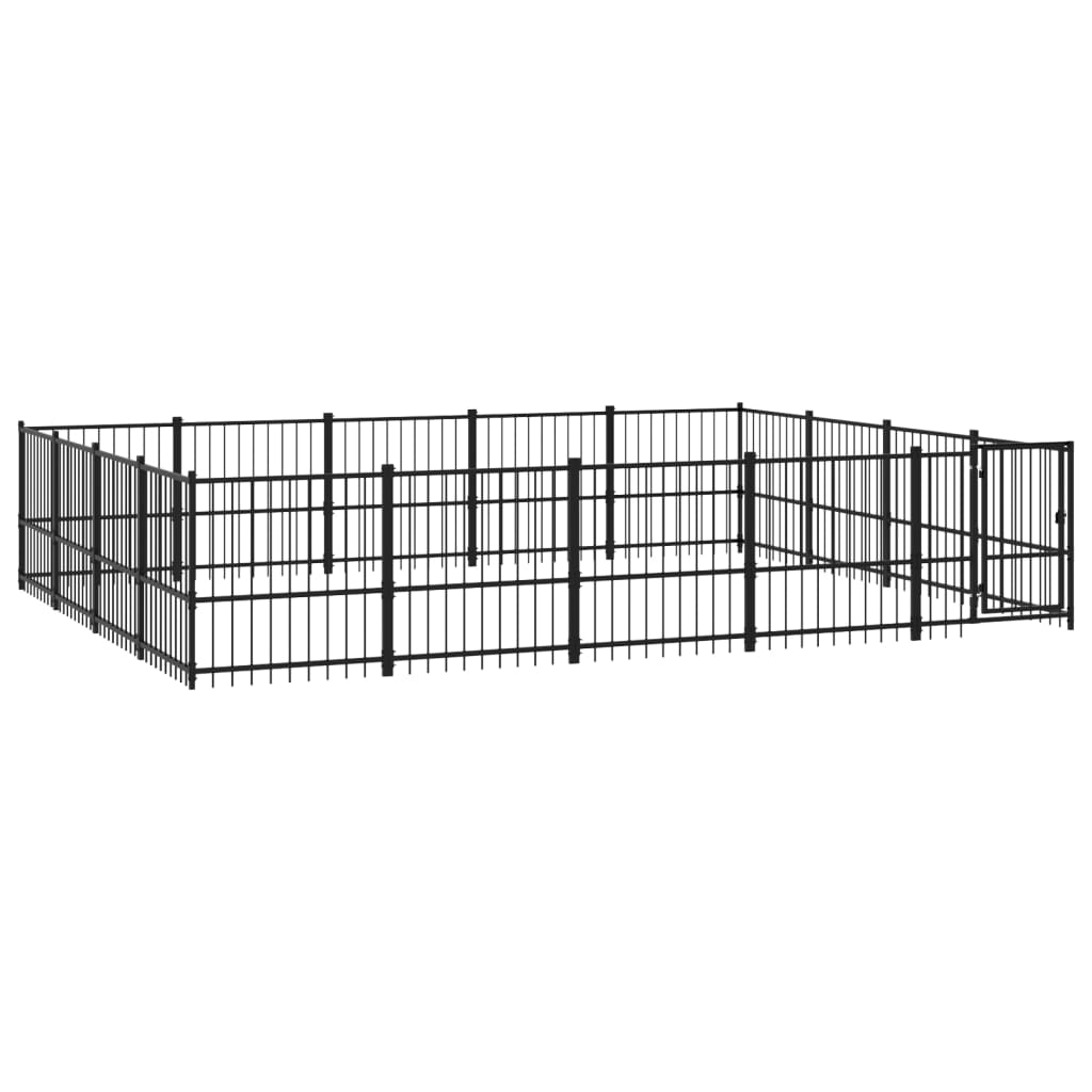 Outdoor Dog Kennel Steel 18.82 mÂ²