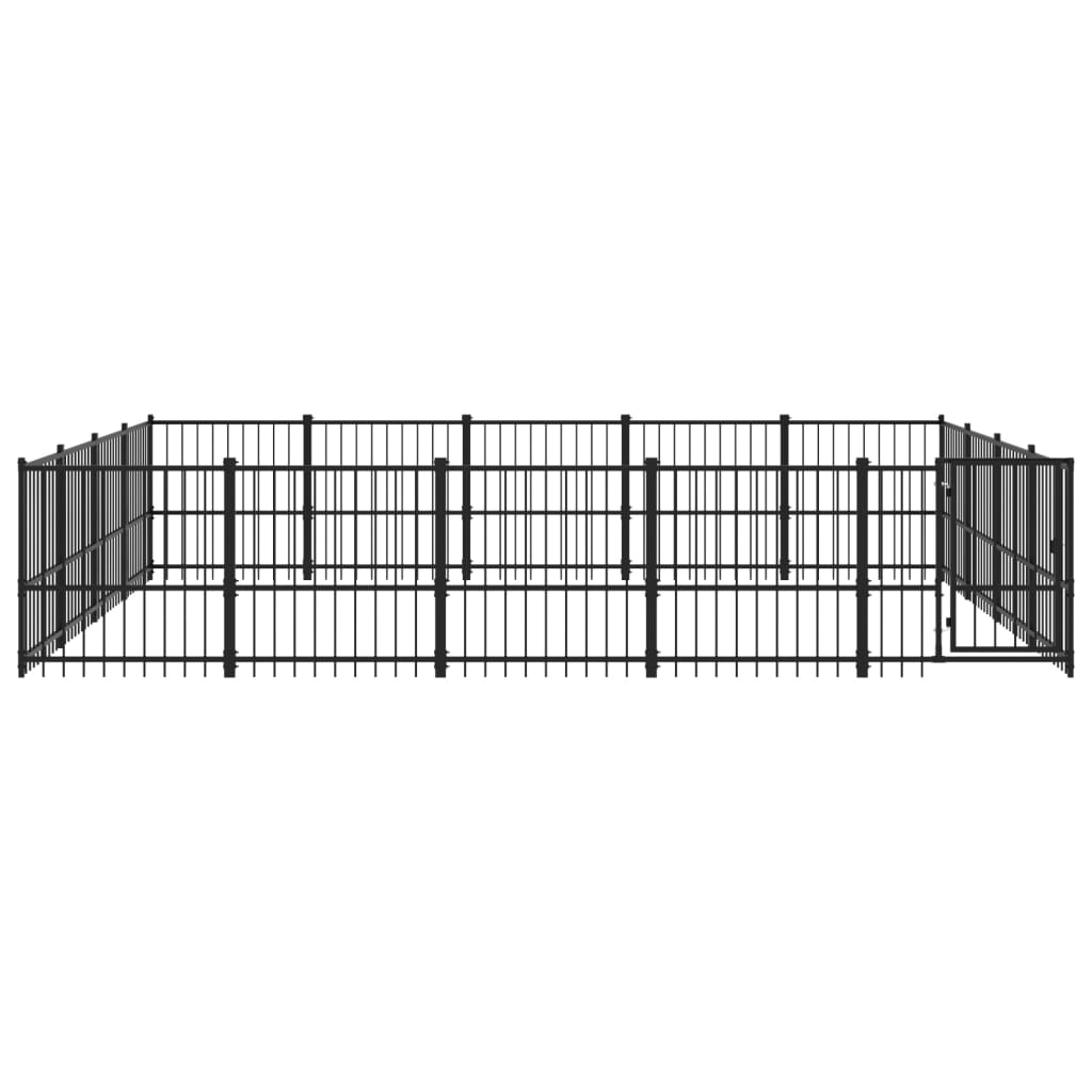 Outdoor Dog Kennel Steel 18.82 mÂ²