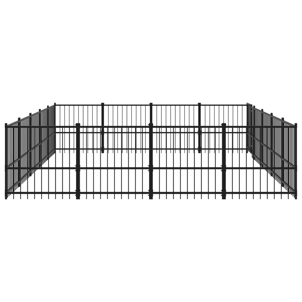 Outdoor Dog Kennel Steel 18.82 mÂ²