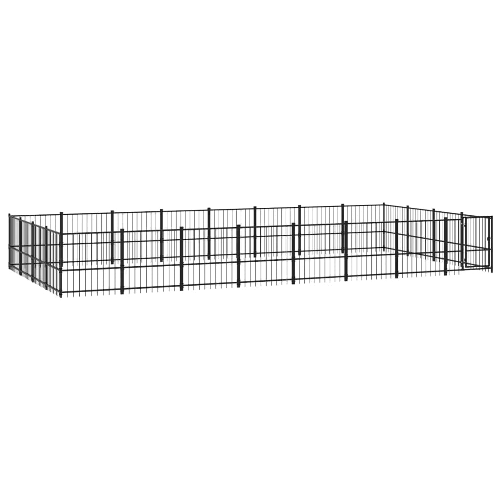 Outdoor Dog Kennel Steel 30.11 mÂ²