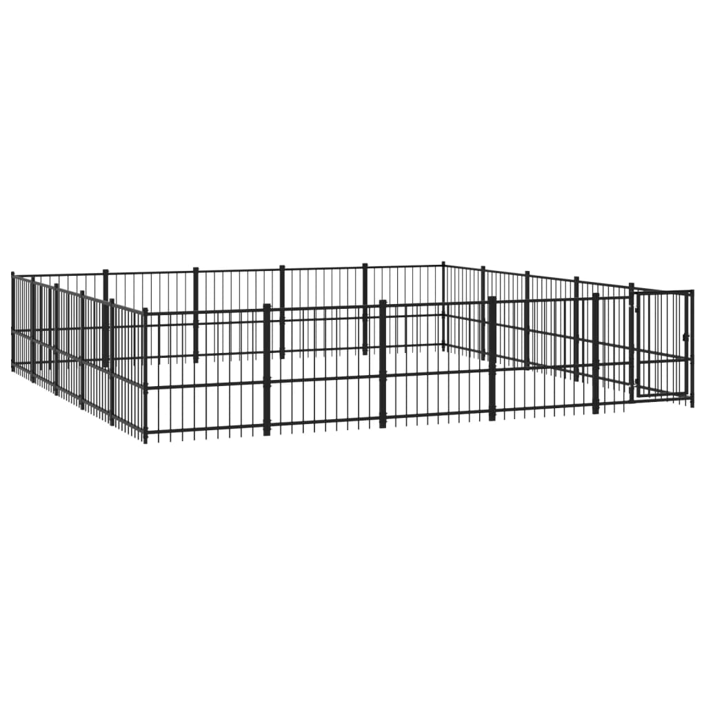 Outdoor Dog Kennel Steel 23.52 mÂ²