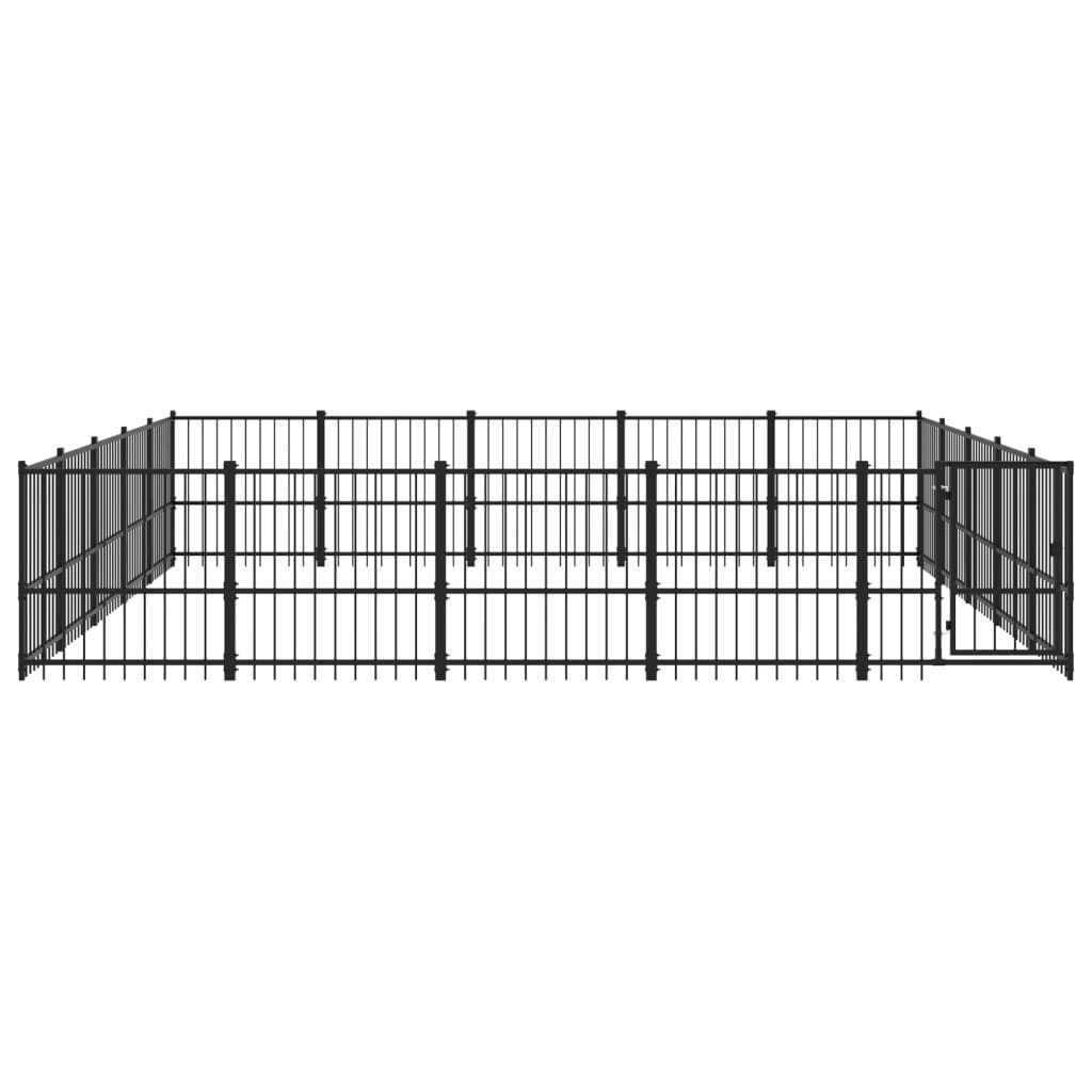 Outdoor Dog Kennel Steel 23.52 mÂ²