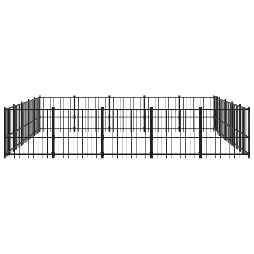 Outdoor Dog Kennel Steel 23.52 mÂ²