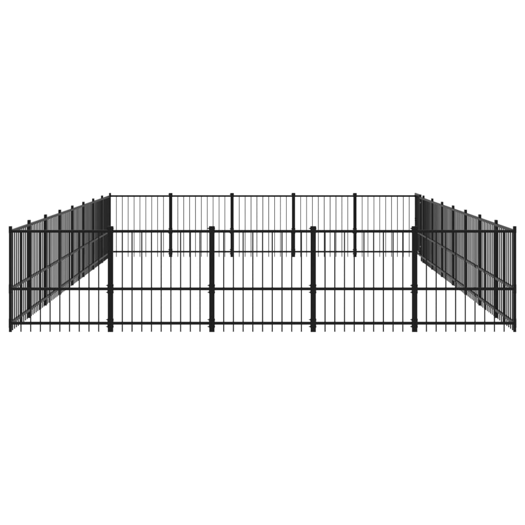 Outdoor Dog Kennel Steel 37.64 mÂ²