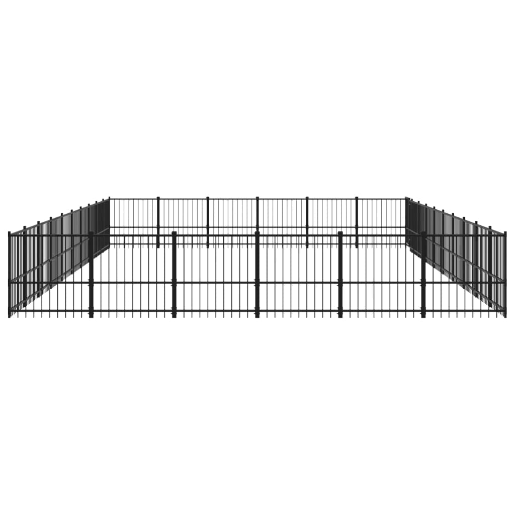 Outdoor Dog Kennel Steel 56.45 mÂ²