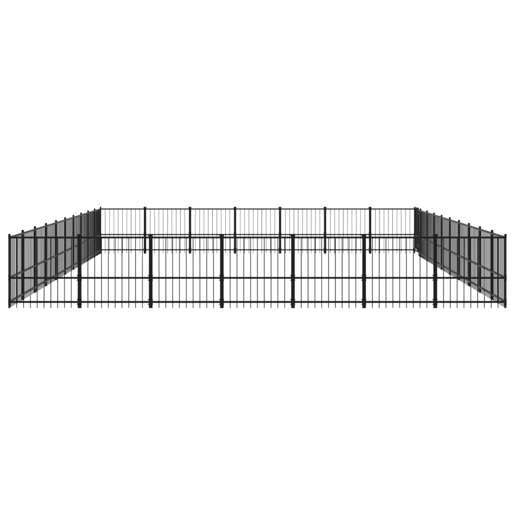 Outdoor Dog Kennel Steel 65.86 mÂ²