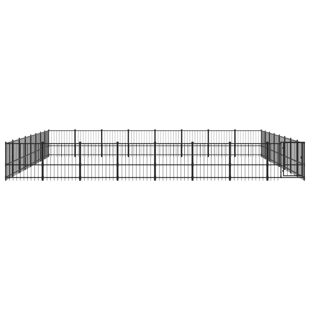 Outdoor Dog Kennel Steel 60.22 mÂ²