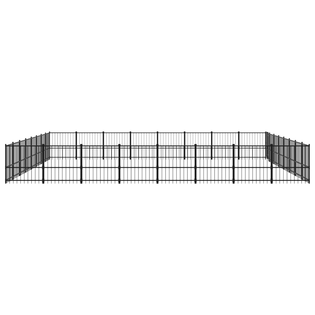 Outdoor Dog Kennel Steel 60.22 mÂ²