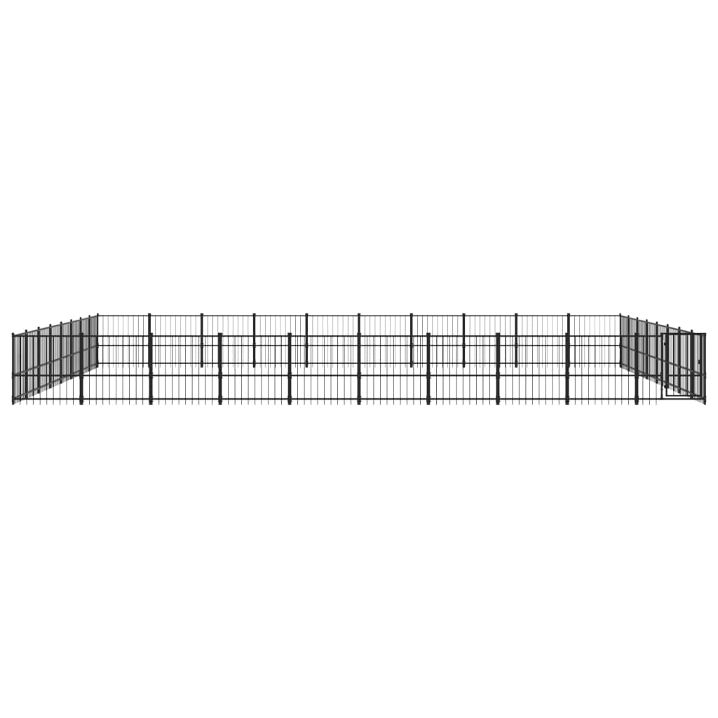 Outdoor Dog Kennel Steel 75.27 mÂ²