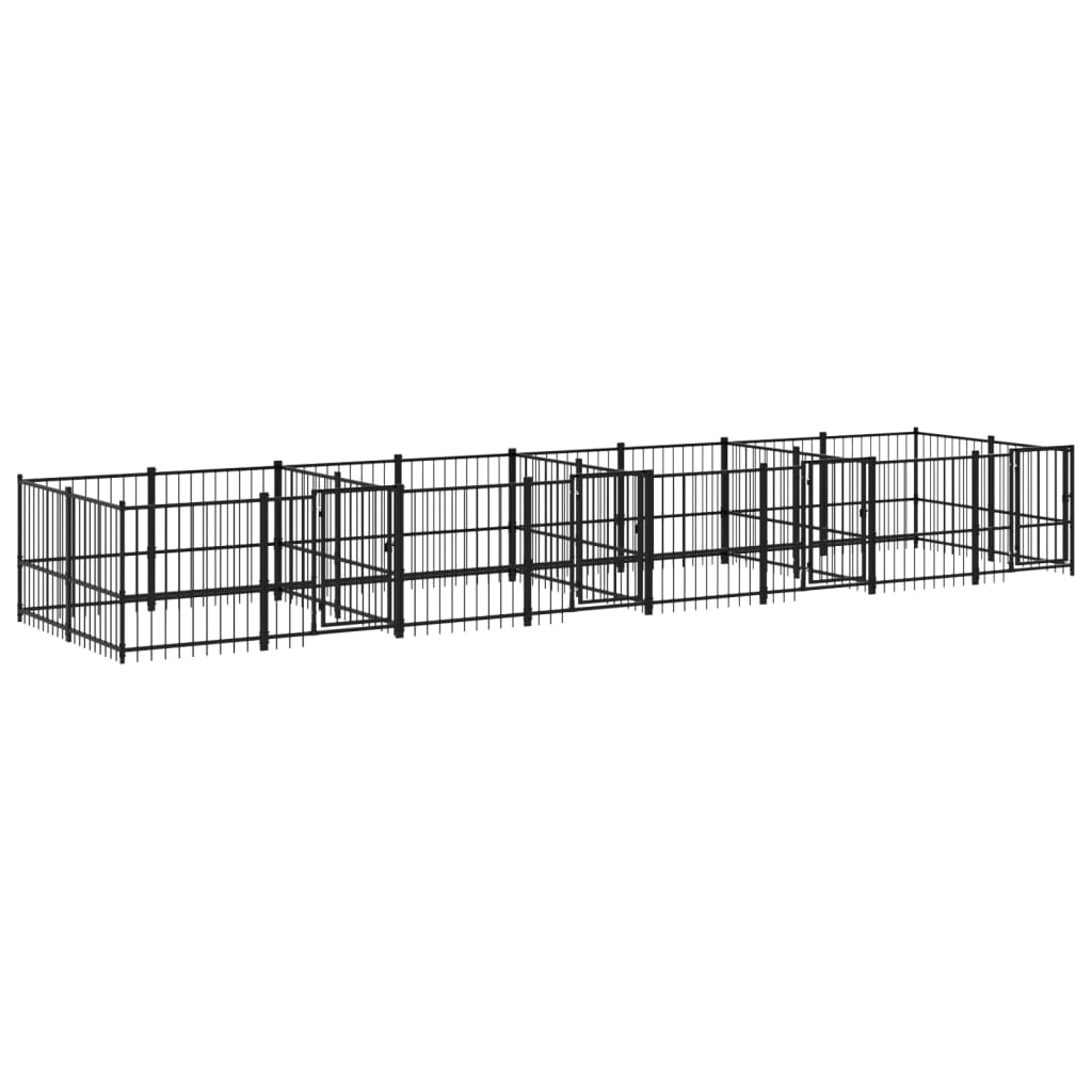 Outdoor Dog Kennel Steel 15.02 mÂ²