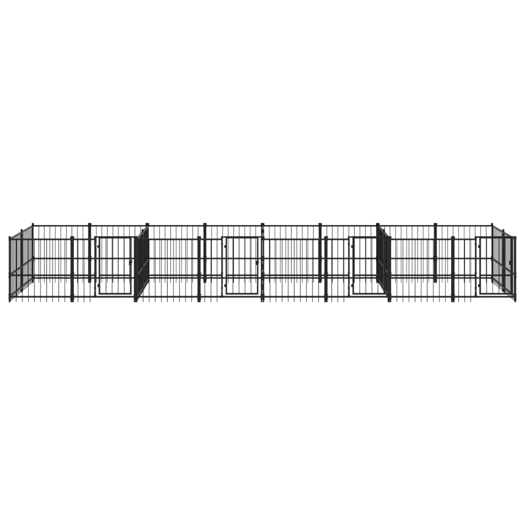 Outdoor Dog Kennel Steel 15.02 mÂ²