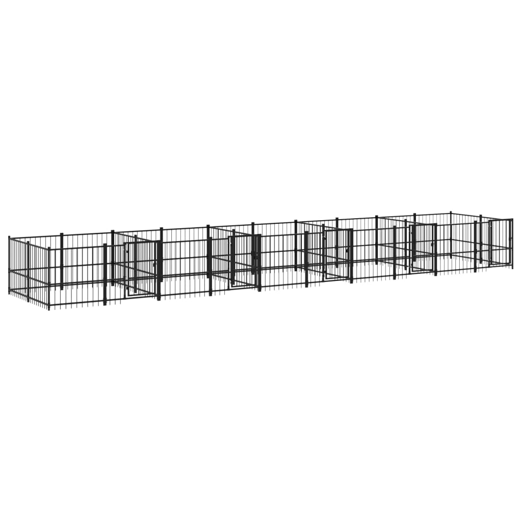 Outdoor Dog Kennel Steel 18.77 mÂ²