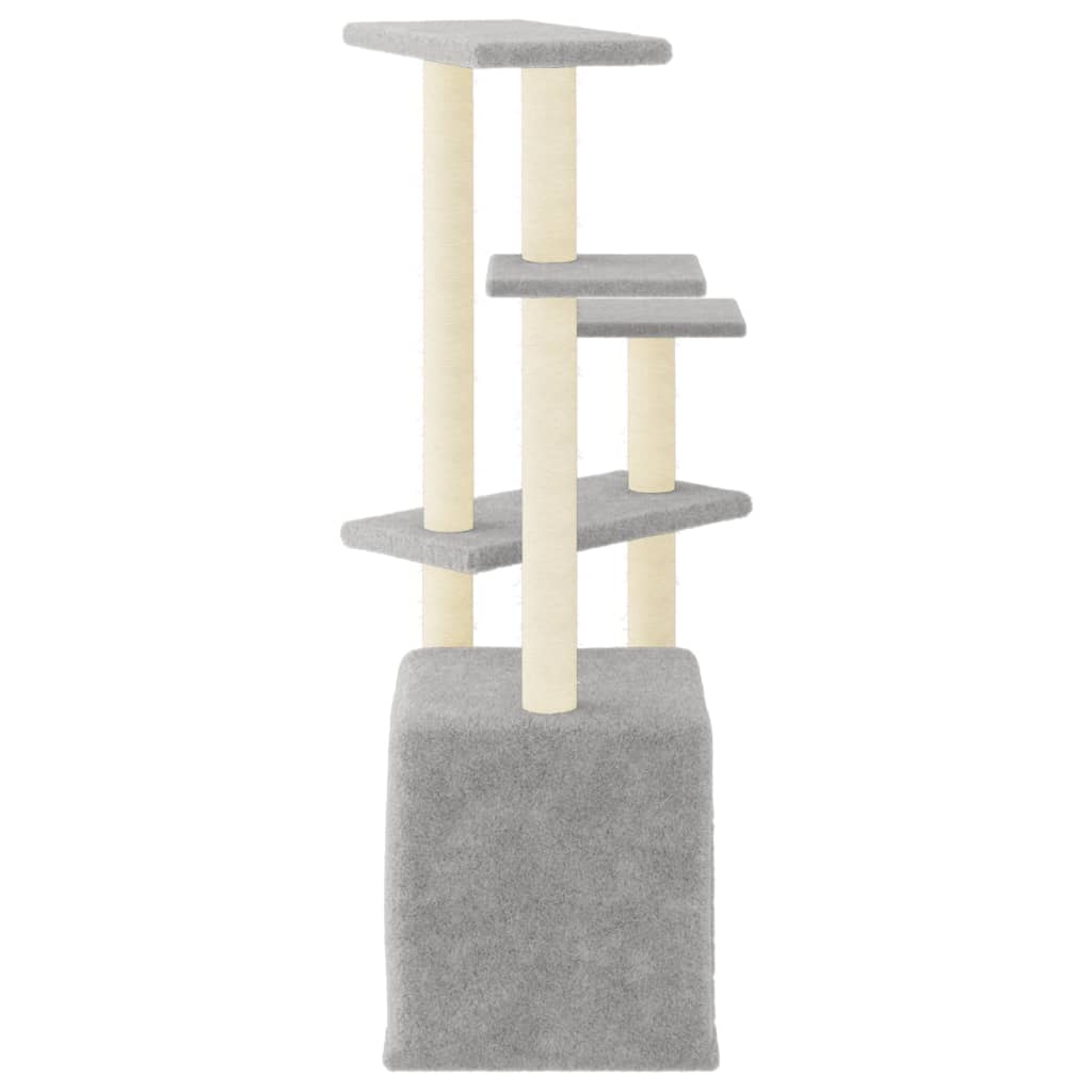 Cat Tree with Sisal Scratching Posts Light Grey 107.5 cm