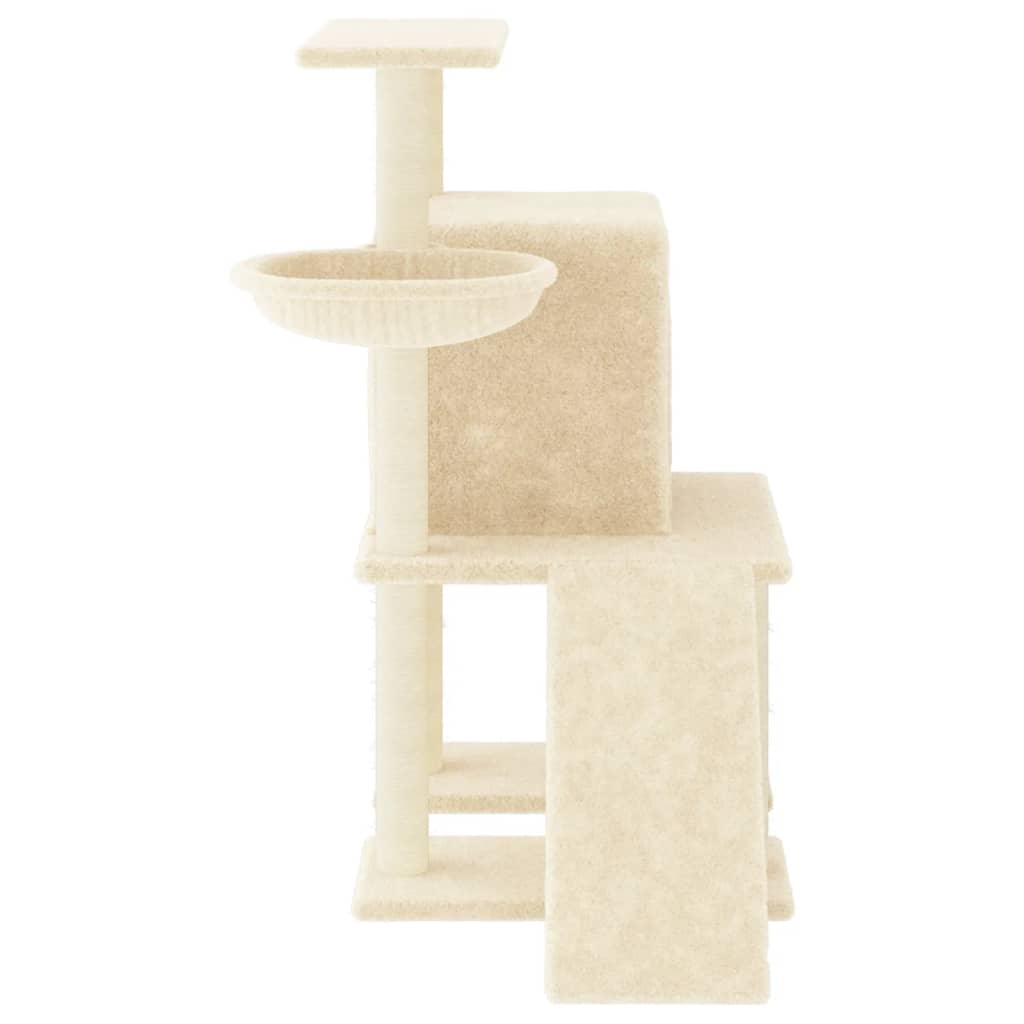 Cat Tree with Sisal Scratching Posts Cream 96.5 cm