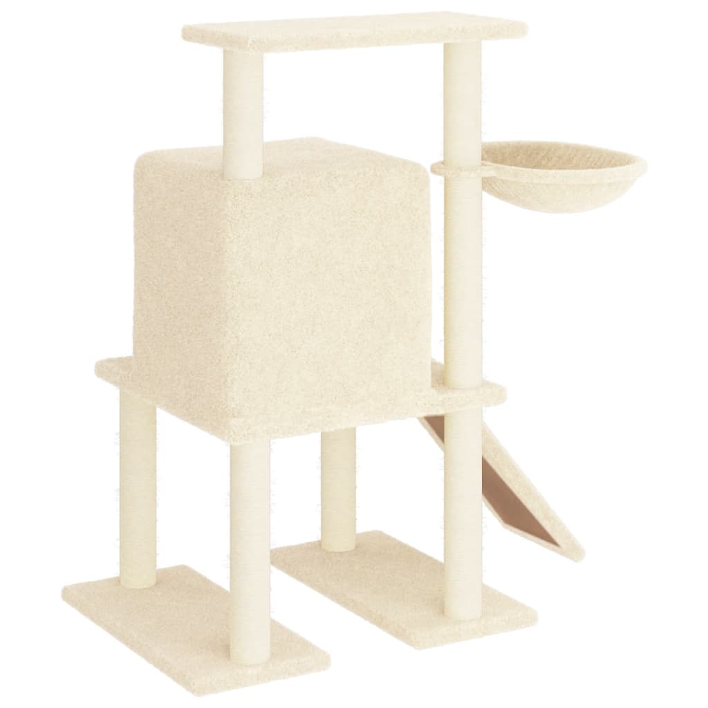 Cat Tree with Sisal Scratching Posts Cream 96.5 cm