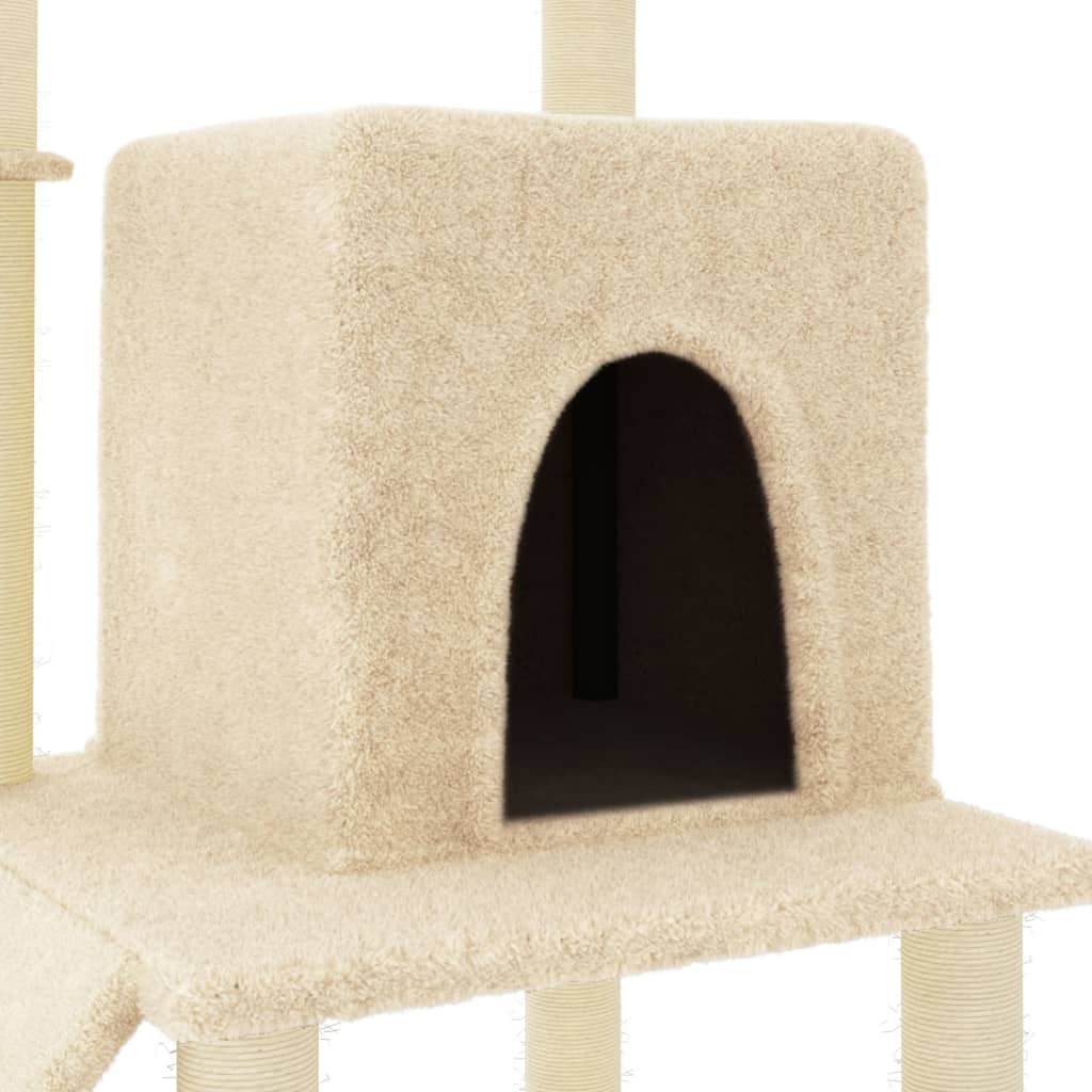 Cat Tree with Sisal Scratching Posts Cream 96.5 cm