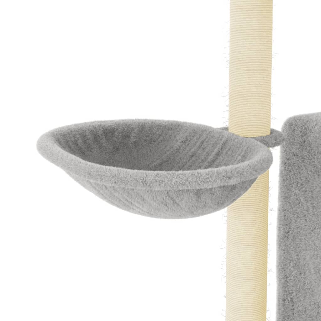 Cat Tree with Sisal Scratching Posts Light Grey 96.5 cm