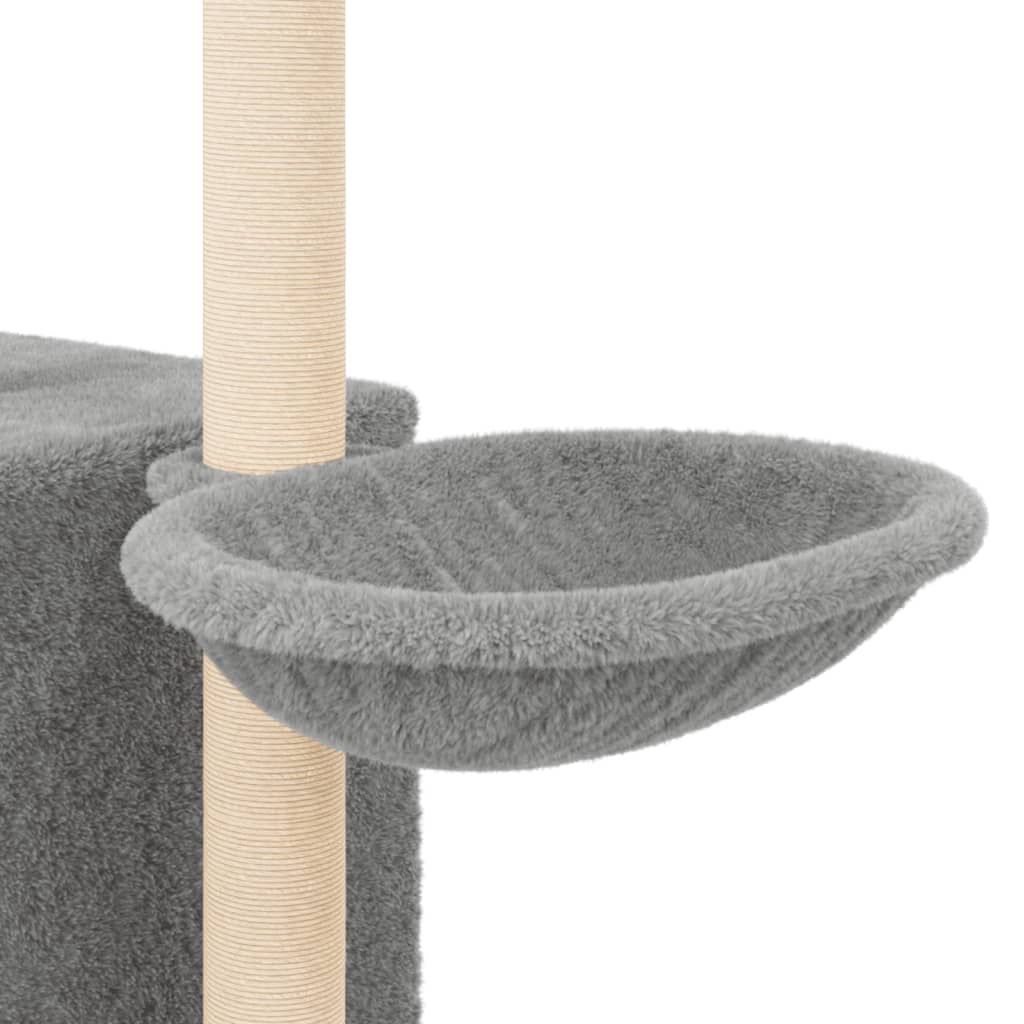 Cat Tree with Sisal Scratching Posts Light Grey 145 cm