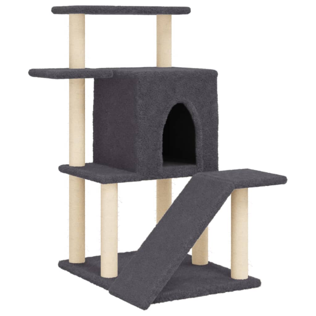 Cat Tree with Sisal Scratching Posts Dark Grey 97 cm