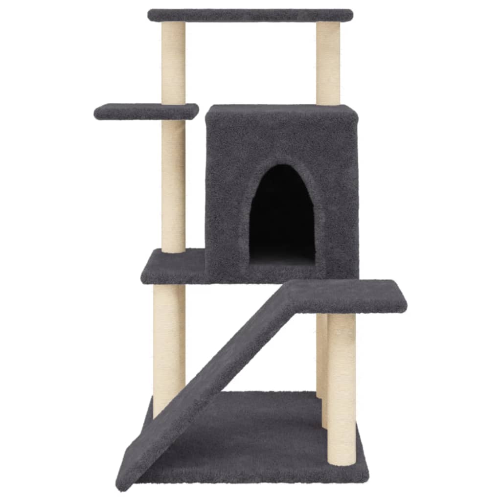 Cat Tree with Sisal Scratching Posts Dark Grey 97 cm